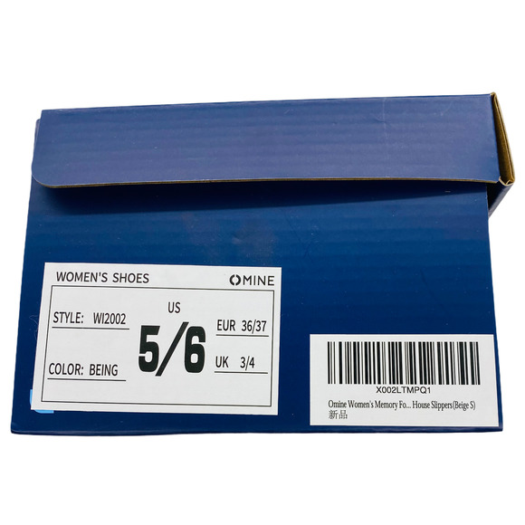 Women Sz 5/6 Small Beige Omine Soft Memory Foam Indoor Outdoor Non Slip Slippers - Picture 4 of 5